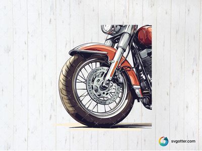 Harley Davidson Motorcycle Wheel, Best for motorcycle enthusiasts, best on wall art, best to be applied with print and cut