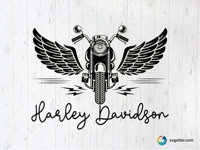 Harley Davidson Winged Motorcycle, Best for biker, best on t-shirt, best to be applied with screen printing