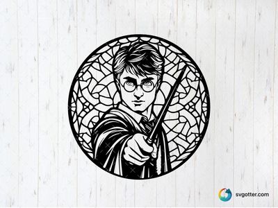 Harry Potter Stained Glass Art, Best for Harry Potter fans, best on wall art, best to be applied with sublimation