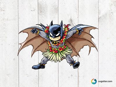 Hawaiian Batman, Best for comic book fans, best on t-shirt, best to be applied with sublimation