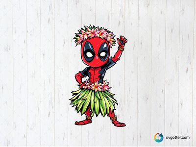 Hawaiian Deadpool, Best for comic fans, best on t-shirt, best to be applied with sublimation