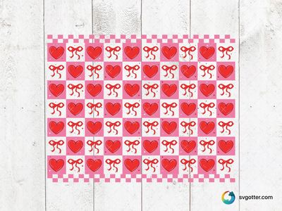 Heart and Bow Pattern, Best for gift lovers, best on tumbler, best to be applied with sublimation