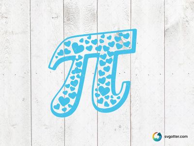 Heart-filled Pi Symbol, Best for students and teachers, best on t-shirts and mugs, best to be applied with sublimation and screen printing