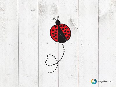 Heart Ladybug Birthday Design, Best for child, best on t-shirt, best to be applied with heat transfer vinyl