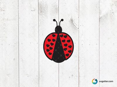 Heart Ladybug Design, Best for child, best on t-shirt, best to be applied with sublimation