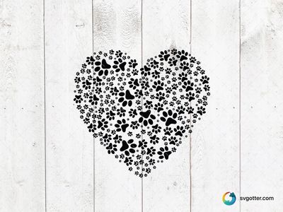 Heart of Paws, Best for pet lovers, best on t-shirt, best to be applied with screen printing