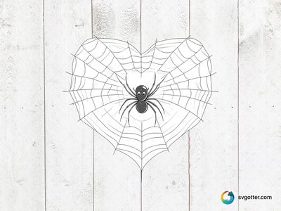 Heart-Shaped Spider Web, Best for spider enthusiasts, best on t-shirt, best to be applied with screen printing