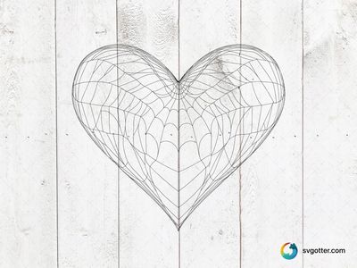 Heart Shaped Spider Web, Best for artists, best on wall art, best to be applied with engraving