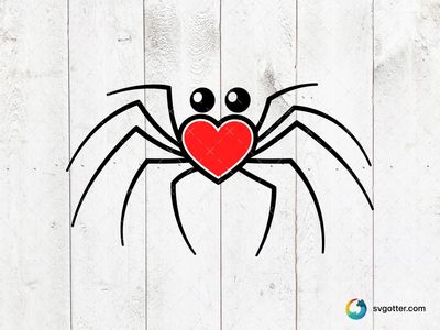 Heart Spider Design, Best for pet lover, best on t-shirt, best to be applied with screen printing