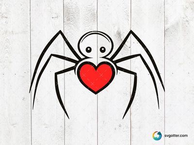 Heart Spider Illustration, Best for pet lover, best on t-shirt, best to be applied with screen printing