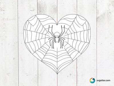 Heart Spider Web, Best for nature enthusiasts, best on t-shirt, best to be applied with screen printing