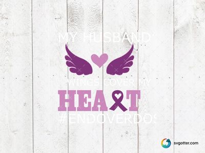Heart and Wings Cancer Awareness, Best for activists, best on t-shirt, best to be applied with heat transfer vinyl