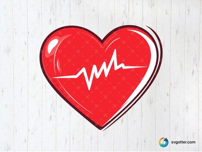 Heartbeat Heart, Best for health enthusiasts, best on t-shirt, best to be applied with heat transfer vinyl