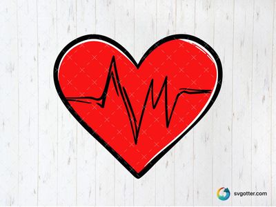 Heartbeat Heart Design, Best for healthcare professionals, best on t-shirt, best to be applied with screen printing
