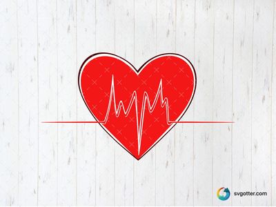 Heartbeat Heart Design, Best for health enthusiasts, best on t-shirt, best to be applied with screen printing