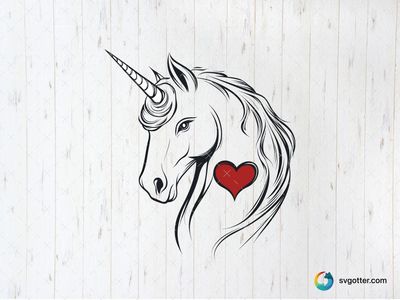 Heartfelt Unicorn, Best for unicorn lovers, best on t-shirt, best to be applied with sublimation