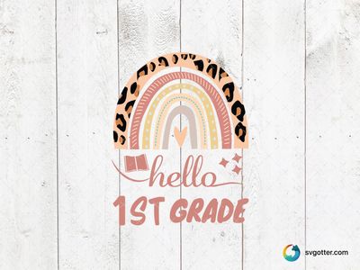 Hello 1st Grade Rainbow, Best for students, best on t-shirt, best to be applied with heat transfer vinyl