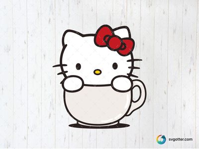 Hello Kitty in a Mug, Best for children, best on mugs, best to be applied with sublimation
