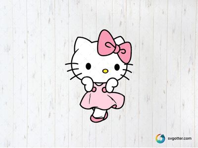 Hello Kitty in Pink Dress, Best for children, best on t-shirt, best to be applied with sublimation