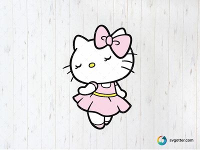 Hello Kitty in Pink Dress, Best for children, best on t-shirt, best to be applied with sublimation