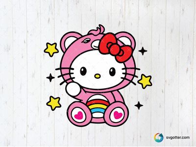 Hello Kitty in Pink Outfit, Best for children, best on t-shirt, best to be applied with sublimation