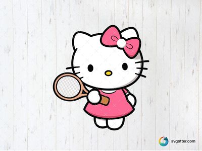 Hello Kitty Tennis, Best for children, best on t-shirt, best to be applied with sublimation