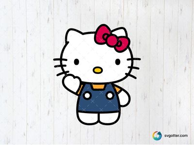 Hello Kitty Waving, Best for children, best on t-shirt, best to be applied with sublimation