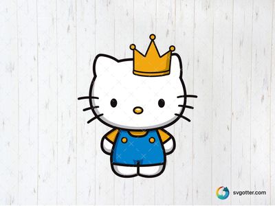 Hello Kitty with Crown, Best for children, best on t-shirt, best to be applied with sublimation
