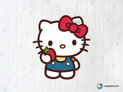 Hello Kitty with Strawberry, Best for children, best on t-shirt, best to be applied with sublimation