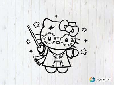 Hello Kitty Wizard, Best for children, best on t-shirt, best to be applied with sublimation