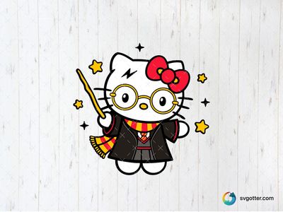 Hello Kitty Wizard, Best for Hello Kitty fans, best on t-shirt, best to be applied with sublimation