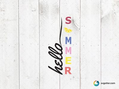 Hello Summer Typography, Best for summer enthusiasts, best on t-shirts, best to be applied with sublimation