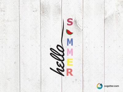Hello Summer Typography, Best for summer enthusiasts, best on t-shirts, best to be applied with sublimation
