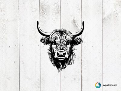 Highland Cow Illustration, Best for animal lovers, best on t-shirt, best to be applied with screen printing