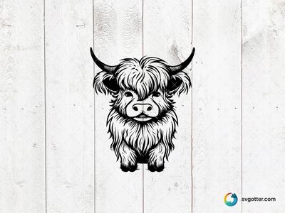 Highland Cow Illustration, Best for animal lovers, best on t-shirt, best to be applied with screen printing