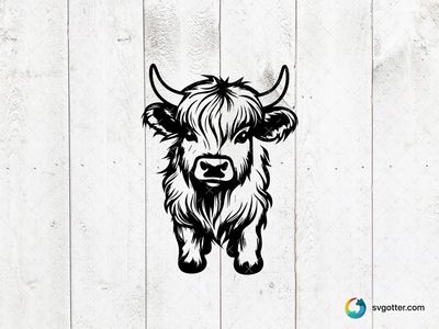 Highland Cow Illustration, Best for animal lovers, best on t-shirt, best to be applied with screen printing