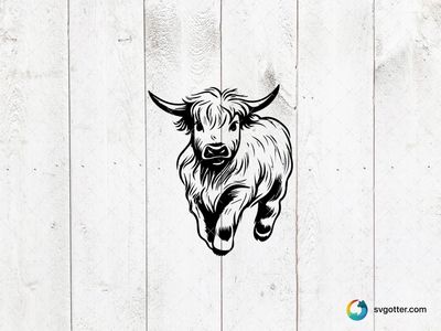Highland Cow Illustration, Best for animal lovers, best on t-shirt, best to be applied with screen printing