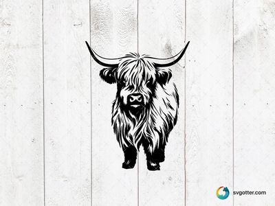 Highland Cow Illustration, Best for animal lovers, best on t-shirt, best to be applied with screen printing
