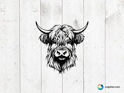Highland Cow Illustration, Best for animal lovers, best on t-shirt, best to be applied with screen printing