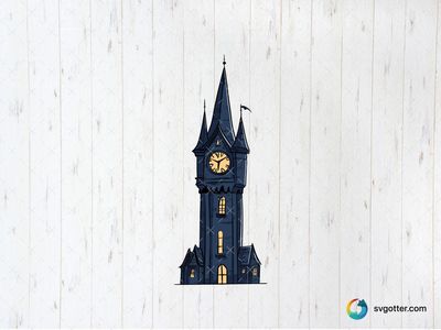 Hogwarts Clock Tower, Best for Harry Potter fans, best on wall art, best to be applied with print and cut