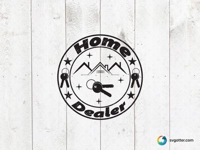 Home Dealer Logo, Best for real estate agents, best on business cards, best to be applied with print and cut