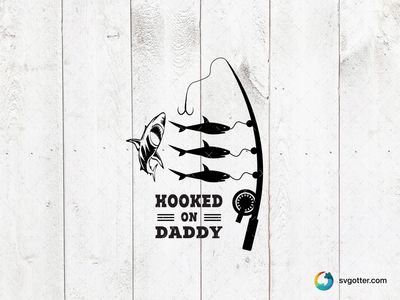 Hooked on Daddy Fishing Design, Best for dad, best on t-shirt, best to be applied with heat transfer vinyl
