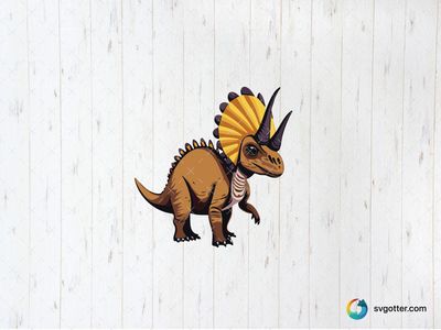 Horned Dinosaur Illustration, Best for child, best on t-shirt, best to be applied with sublimation