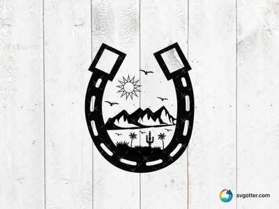 Horseshoe Desert Landscape, Best for nature lovers, best on t-shirt, best to be applied with heat transfer vinyl