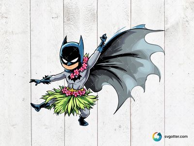 Hula Dancing Batman, Best for superhero fans, best on t-shirt, best to be applied with sublimation
