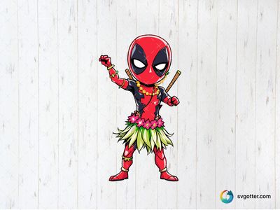 Hula Deadpool, Best for comic fans, best on t-shirt, best to be applied with sublimation