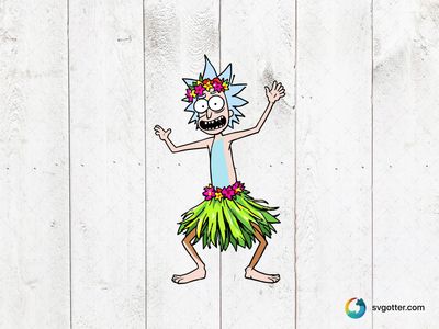 Hula Rick, Best for fans of Rick and Morty, best on t-shirts, best to be applied with sublimation