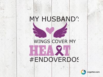 Husband's Wings Cover My Heart, Best for spouse, best on t-shirt, best to be applied with heat transfer vinyl