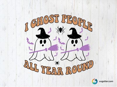 I Ghost People All Year Round, Best for Halloween enthusiasts, best on t-shirt, best to be applied with screen printing