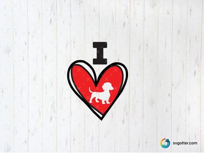 I Love Dachshunds, Best for dog lovers, best on t-shirt, best to be applied with screen printing